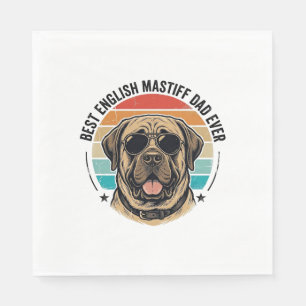 Serviette En Papier Papa Mastiff Anglais Vintage Coucher de soleil Chi