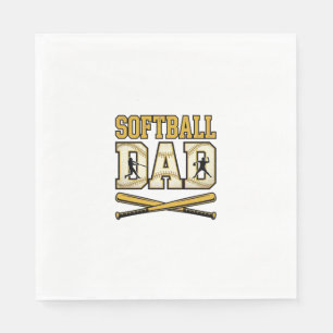 Serviette En Papier Papa Softball Gravure Vintage Graphique de Batte_1