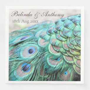 Serviette En Papier Pape Peacock Personnalisé Vibrant Élégant