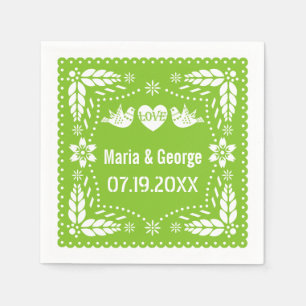 Serviette En Papier Papel picado inséparables citron vert mariage fies