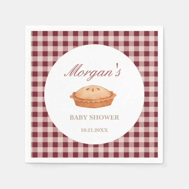 Serviette En Papier Papier à Baby shower à tarte Cutie (Devant)