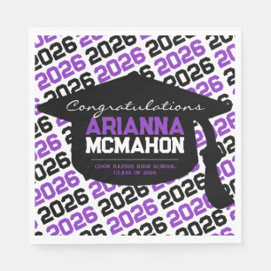Serviette En Papier Papier à capuchon personnalisé violet et noir