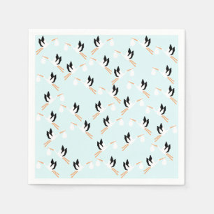 Serviette En Papier Papier à cigogne bleue