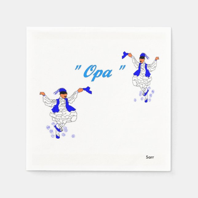Serviette En Papier Papier à cocktail blanc standard Evzones (Devant)
