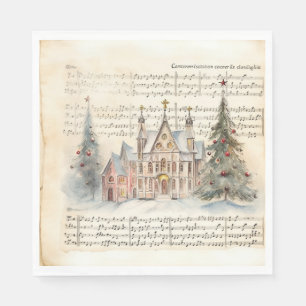 Serviette En Papier Papier à décor de paysage aquarellé de chant de No
