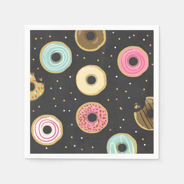 Serviette En Papier Papier à Donut Napkin rose Doughnut doux Anniversa (Devant)