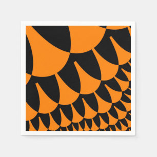 Serviette En Papier Papier à écailles noires orange