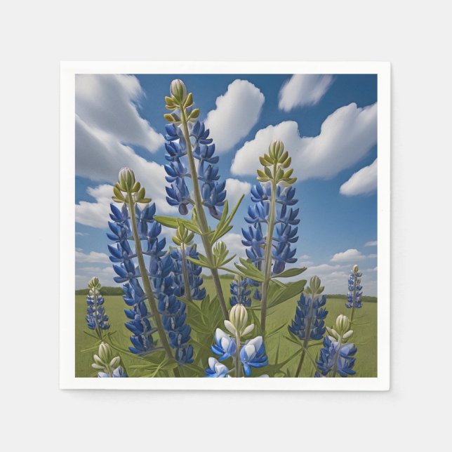 Serviette En Papier Papier à fleurs Bluebonnet (Devant)