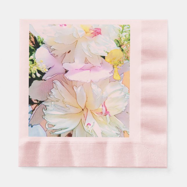 Serviette En Papier Papier à fleurs d'été Napkin (Devant)