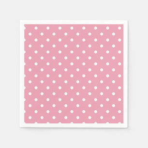 Serviette En Papier Papier à points Polka rose Rose