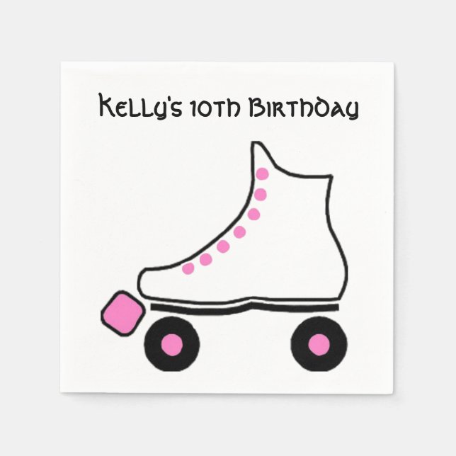 Serviette En Papier Papier à roulettes rose et blanc (Devant)