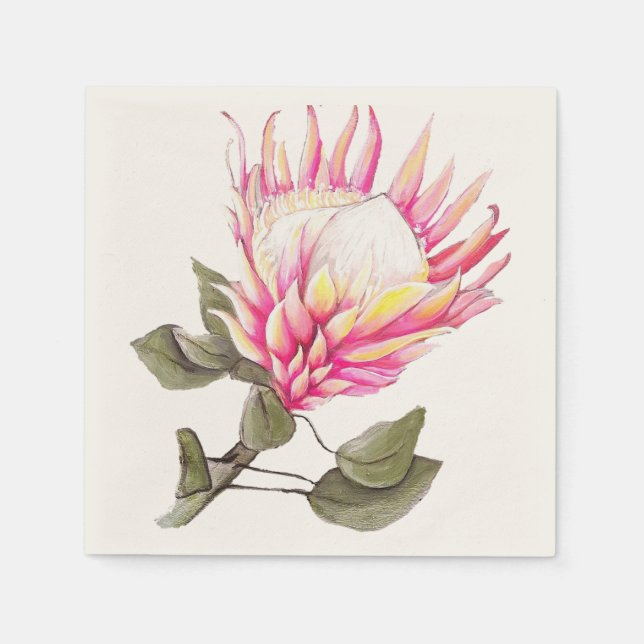 Serviette En Papier Papier à serviette avec King Protea (Devant)
