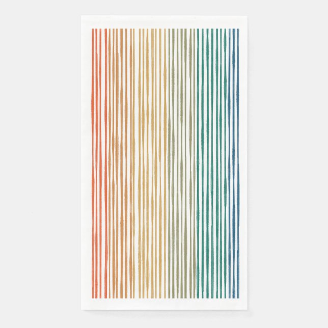 Serviette En Papier Papier à serviettes aquarelle Rainbow Stripe (Devant)