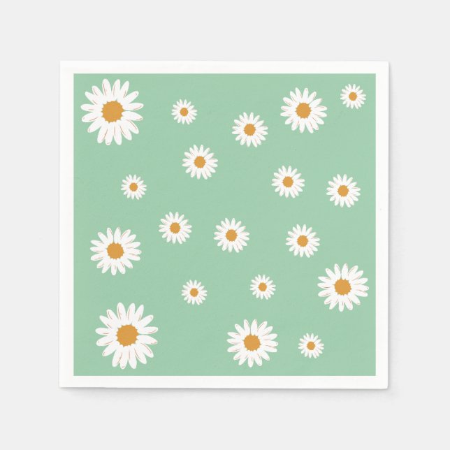 Serviette En Papier Papier à thème simple marguerite Napkin (Devant)