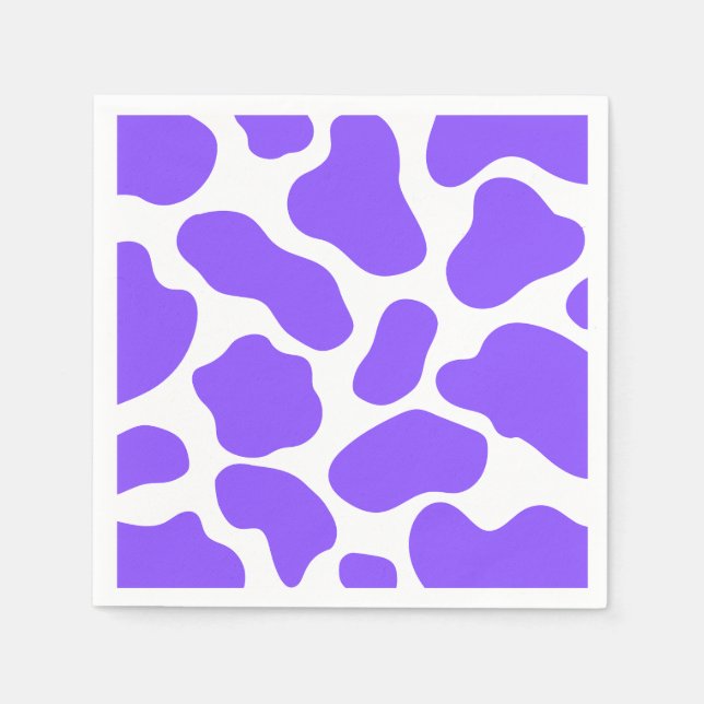 Serviette En Papier Papier à vaches violettes (Devant)