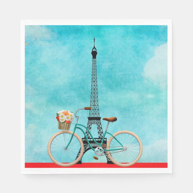 Serviette En Papier Papier à vélo Napkin (Devant)