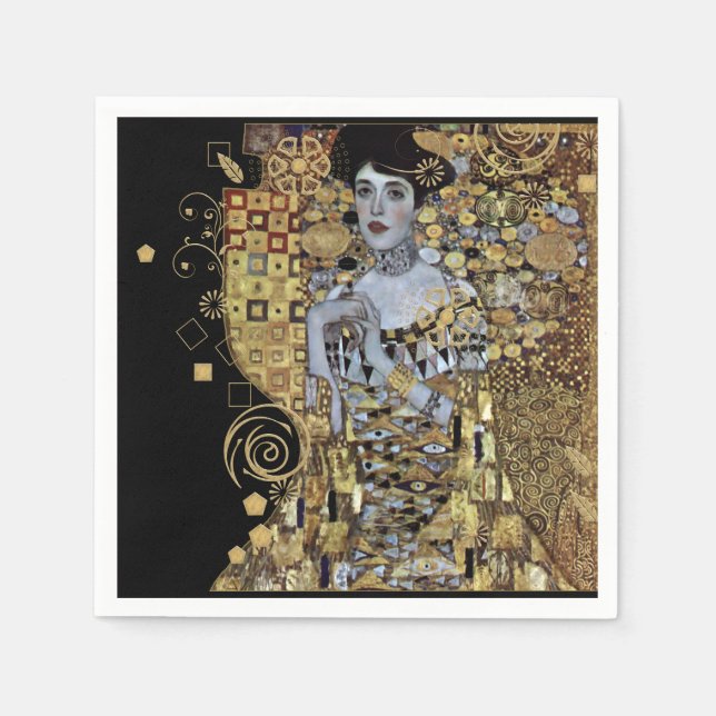 Serviette En Papier Papier Adele Klimt Napkin (Devant)