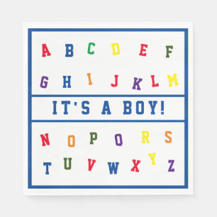 Serviette En Papier Papier Baby shower ABC Napkin