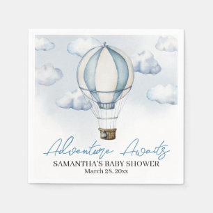Serviette En Papier Papier Baby shower Blue Hot Air Balloon