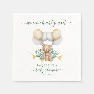 Serviette En Papier Papier Baby shower Botanique Eucalyptus Ours