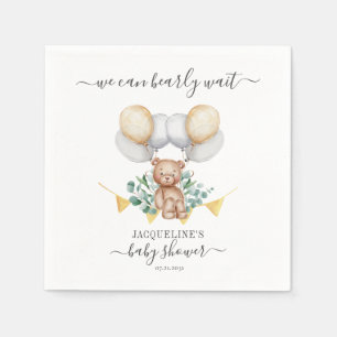 Serviette En Papier Papier Baby shower Botanique Eucalyptus Ours
