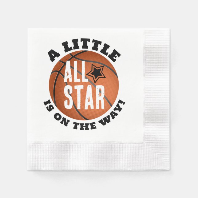 Serviette En Papier Papier Baby shower de basket-ball (Devant)
