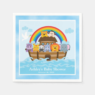 Serviette En Papier Papier Baby shower en arche customisé Noah's