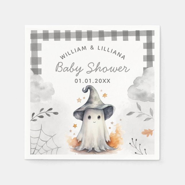 Serviette En Papier Papier Baby shower Halloween Ghost (Devant)