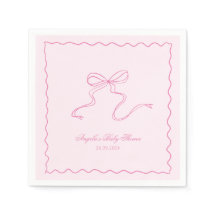 Papier Baby shower rose cabot ondulé Napkin