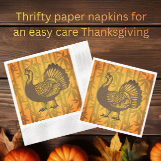Serviette En Papier Papier bambou de Thanksgiving pour dinde tropicale