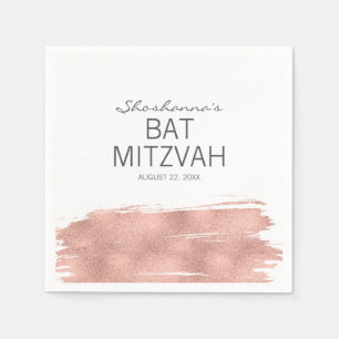 Serviette En Papier Papier Bat mitzvah rose Gold Brushstroke