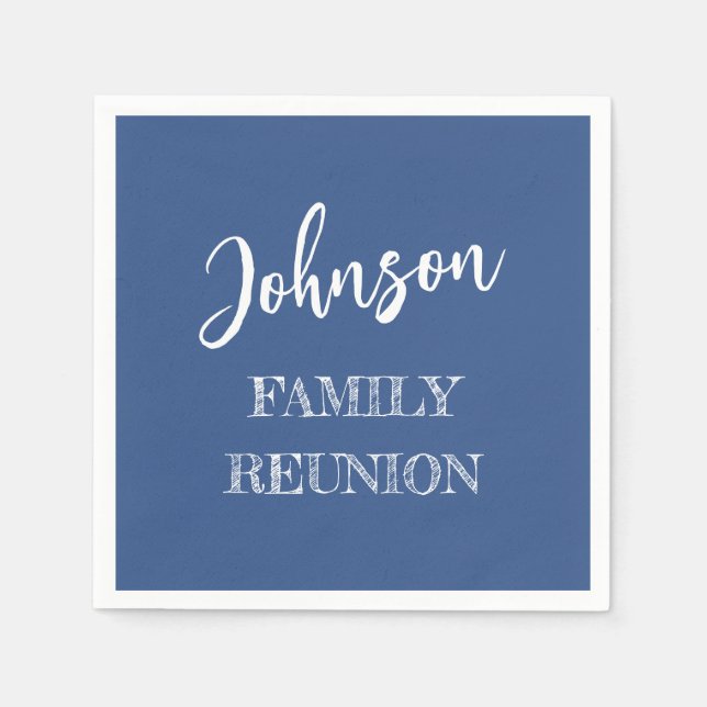 Serviette En Papier Papier bleu de réunion familiale personnalisé (Devant)
