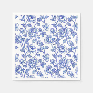 Serviette En Papier Papier bleu et blanc de style chinois