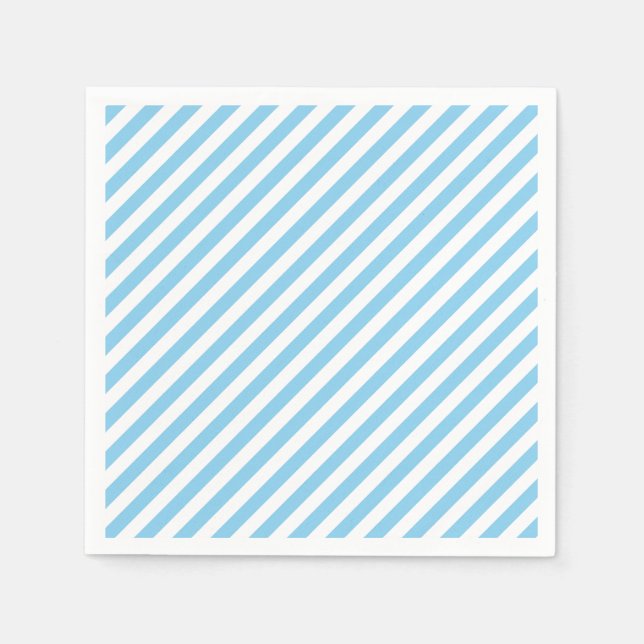 Serviette En Papier Papier Bleu et Blanc Moyenne Diagonale Bébé (Devant)