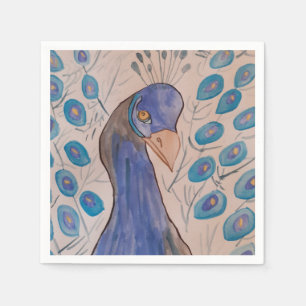 Serviette En Papier Papier bleu Peacock