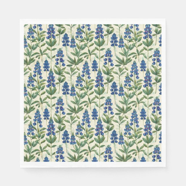 Serviette En Papier Papier bleu texan serviettes Lupine (Devant)