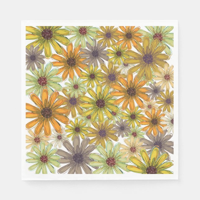 Serviette En Papier Papier Bouquet d'automne Napkin (Devant)
