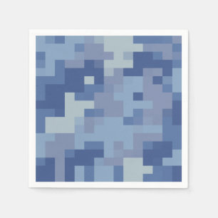 Serviette En Papier Papier camouflage numérique bleu serviettes