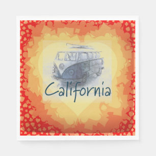 Serviette En Papier Papier cardiaque californien Napkin