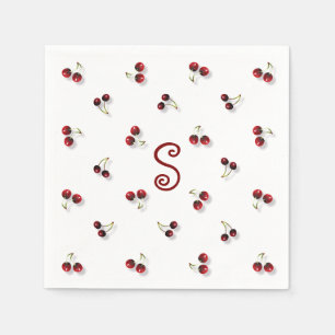 Serviette En Papier Papier cerise Napkin
