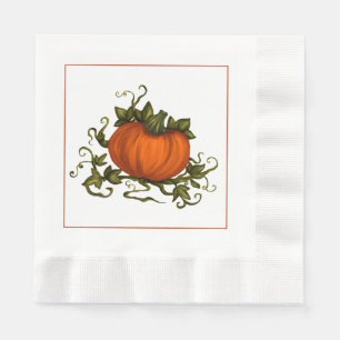 Serviette En Papier Papier Citrouille d'automne Napkin