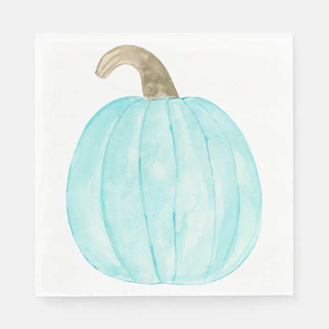Serviette En Papier Papier Citrouille turquoise (Devant)