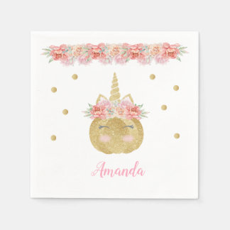 Serviette En Papier Papier Citrouille Unicorne Napkin