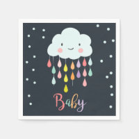 Papier Cloud Napkin Baby sprinkle Raindrops Douche
