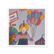 Papier clown d'anniversaire Napkin