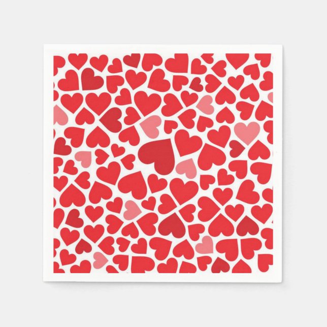 Serviette En Papier Papier Coeurs Napkins-Valentine (Devant)