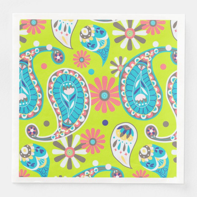 Serviette En Papier Papier couleur Paisley Napkin (Devant)