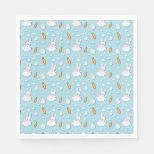 Serviette En Papier Papier coupé de lapin de Pâques, d'oeufs et de car
