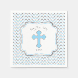 Serviette En Papier Papier croisé Napkins-Blue & Silver