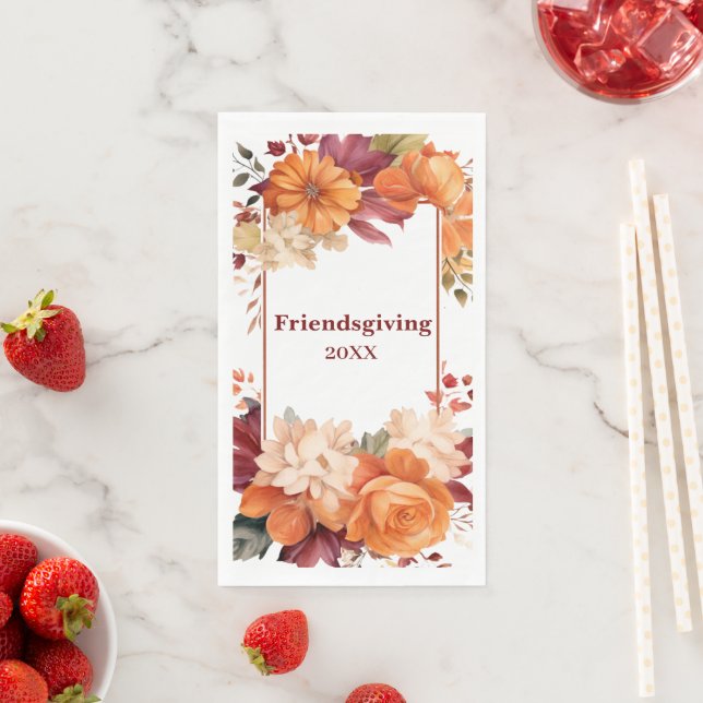 Serviette En Papier Papier d'action florale Bourgogne moderne Napkin (En situation)